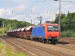 145 087 der Neuss-Dsseldorfer-Hfen GmbH mit einem Gterzug in Kln-West am 12.7.2012