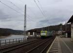 145 094-9, 185 611-1 (ITL) und 185 633-5 (ITL) fahren am 20.12.14 durch Königstein.