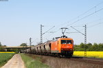 145 082-4 mit einem Getreidezug bei Lindhorst 7.5.16
