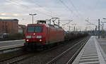 145 059 führte am 20.01.18 einen gemischten Güterzug durch Bitterfeld Richtung Dessau.