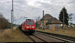 Schüttgutzug mit 145 049-3 unterwegs im ehemaligen Hp Thießen Richtung Roßlau(Elbe).
