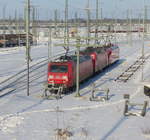 DB 145 036-0 am 12.02.2021 bei DB Cargo in Halle (S).