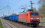 DB Cargo AG [D] mit  145 073-3  [NVR-Nummer: 91 80 6145 073-3 D-DB] und gemischtem Güterzug am 12.04.22 Durchfahrt Bf.