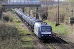 DBC 145 003-0 in Diensten von RBH auf der Hamm-Osterfelder Strecke in Recklinghausen 12.4.2023