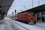 Am 19.12.2010 erreicht 145 049-3 mit ihrem Zug nach Bad Schandau den Bahnhof Dresden-Mitte.