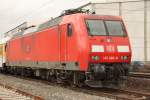 145 080-8 DB abgestellt in Lichtenfels am Ende des Messzuges der den ganzen Tag im Frankenwald unterwegs war am 30.03.2012.
