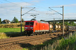 145 061-8 mit einem gemischten Güterzug in Zschortau, am 18.06.2016.
