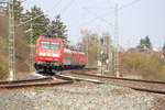 145 080-8 DB mit Messzug bei Redwitz/ Rodach am 03.04.2012.