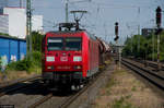 RE1 nach Duisburg Hbf diesmal mit Waggons der nicht ganz bequemen Art, gezogen von 145 036-0  (Bremen-Sebaldsbrück, 11.06.2015)