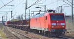 DB Cargo Deutschland AG mit  145 076-6  [NVR-Number: 91 80 6145 076-6 D-DB] und gemischtem Güterzug am 04.04.19 Bf.