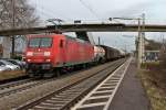 Am 20.12.2013 fuhr die Seddiner 145 069-1 mit einem gemischten Güterzug durch den Bahnhof von Orschweier (KBS 703) gen Freiburg.