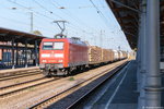 145 007-1 DB Cargo mit dem Einzelwagenzug EZ 51663 in Stendal und fuhr weiter in Richtung Wolfsburg.