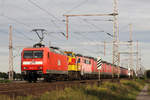 MEG 145 017-0 mit 203 153-2 mit einem Lokzug bestehend aus 1 mal BR 111,BR 112 und 15 mal BR 143 auf ihrer letzten Fahrt zum Bekannten Verwerter in Opladen in Dedensen-Gümmer 29.9.2020