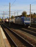 Die Crossrail Lok 145-CL 202 ist mit einem Klv gen Aachen fahrend hier in Langerwehe zu sehen.
