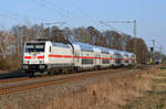 Am 20.03.22 trafen sich in Jütrichau ein RE Magdeburg - Leipzig sowie der IC 1934 Dresden - Emden mit 146 575 an der Spitze.