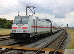 146 575-6 mit IC 2239(Rostock-Leipzig)bei der Ausfahrt im Rostocker Hbf.21.07.2023 