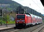 Gemünden (Main), den 24.04.2017. Einfahrt RE 4612 auf der Fahrt nach Frankfurt (M) Hbf.