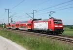 146 008 mit RB 16414 (Burg [bei Magdeburg]–Braunschweig Hbf) am 01.06.2017 zwischen Schandelah und Weddel (Braunschweig)