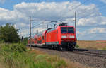 146 030 hat am 27.06.18 bereits den Haltepunkt Niederndodeleben verlassen und ist nun auf dem Weg Richtung Burg(Magdeburg).