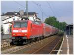 146 014-6 legt mit ihrem RE 11128 (Koblenz Hbf - Wesel) einen kurzen Zwischenstopp in Remagen ein. 03.06.07