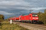 Einfahrt am 05.10.2017 von 146 217-5 mit ihrer RB (Basel Bad Bf - Offenburg) in den Hp. Buggingen.