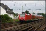 146009 ist mit einem Dosto bei Hiddenhausen Schweicheln am 9.8.2005 in Richtung Bielefeld unterwegs.