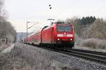 DB 146122-7 kommt hier am 28.12.2019 mit dem RE 2 auf dem Weg nach Osnabrück um 11.00 Uhr durch die Bauernschaft Lengerich Schollbruch.