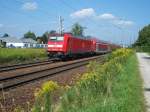 Br 146 mit dem Schwarzwaldexpress bei Muggensturm, 27.08.07.