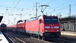 DB Regio AG - Region Nordost mit  146 282  [NVR-Nummer: 91 80 6146 282-9 D-DB] und  147 016  [NVR-Nummer: 91 80 6147 016-0 D-DB] + Regional-, Steuerwagengarnitur am Haken auf Dienstfahrt am 07.02.23