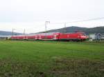 Die Br.146 213-4 mit einem RegionalExpress RE unterwegs von Aalen nach Stuttgart Hbf. Hier in Hhe Aalen-Essingen am 21.September 2007