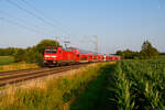 146 232 DB Regio mit RE 4864 (München Hbf - Nürnberg Hbf) bei Batzhausen, 20.07.2021