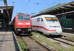 Am Mittag des 18.07.2025 trafen sich im Rostocker Hbf 146 270 und 402 023