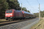 146 275-3 (NVR: 91 80 6146 275-3 D-DB) der DB Regio AG - Region Nordost, hier bei Thyrow am 13. März 2026.

