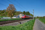 Noch wenige Meter und RE 15265 hat am 22.04.2026 den Haltepunkt Lindenholzhausen erreicht. Auf dem Weg von Limburg nach Frankfurt hat 146 124 erst ein Zehntel der Strecke hinter sich.