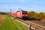 DB Regio Bombardier Traxx 146 271 mit dem RE30 in Nieder-M�rlen an der Main Weser Bahn am 16.10.26
