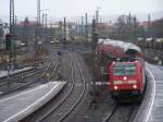 146 211-8 ist am 5.Janaur 2008 mit einem Doppelstockzug nach Mosbach-Neckarelz via.