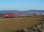 146 222-5 mit dem RE 19449 von Stuttgart Hbf nach Aalen. Aufgenommen am 25.Januar 2008 kurz vor Aalen. 