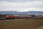 146 224-1 ist mit dem RE 19458 nach Stuttgart Hbf unterwegs. Aufgenommen am 27.02.08 bei Aalen-Essingen. 