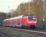 146 022-9 mit RE10442(RE4) bei der Einfahrt von Hckelhoven-Baal. Hier durchfhrt der Zug grade den alten Gbf Baal. 20.04.08