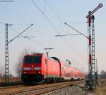 146 231-6 mit dem RE 4707 (Karlsruhe Hbf-Konstanz) an der Bk Basheide 22.3.09