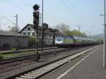 146 539-2 mit Metromom am 15.04.2009 bei der Einfahrt in den Bahnhof Kreiensen