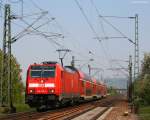 146 239-9 mit dem RE4713 (Karlsruhe Hbf-Konstanz) in Muggensturm Nord 15.4.09