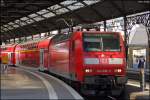146 006 mit dem RE10125 bei der Bereitstellung in Aachen Hbf 2.7.2009