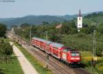 RE 31012 (Basel Bad Bf-Offenburg) mit Schublok 146 114-4 bei Denzlingen 7.8.09