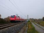 146 229 mit der RE 4713 bei der BK Basheide. Aufgenommen am 29.10.2009