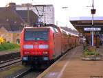 146 024-5 wenige Minuten nach der Ankunft als RE5 aus Emmerich kommend in Koblenz Hbf.