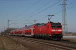 146 121 mit RE von Mannheim Hbf nach Frankfurt(Main)Hbf.Am 07.03.10 in Lampertheim.