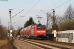 RE 16852 (Offenburg-Karlsruhe Hbf) mit Schublok 146 112-8 bei Bruchhausen 15.3.11