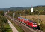 146 238-1 am 25. September 2011 mit dem RE 26512 (Basel Bad Bf - Offenburg) bei Denzlingen.