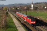 146 113-6 mit dem RE 5345 Offenburg-Basel am 17.03.2012 bei Denzlingen.